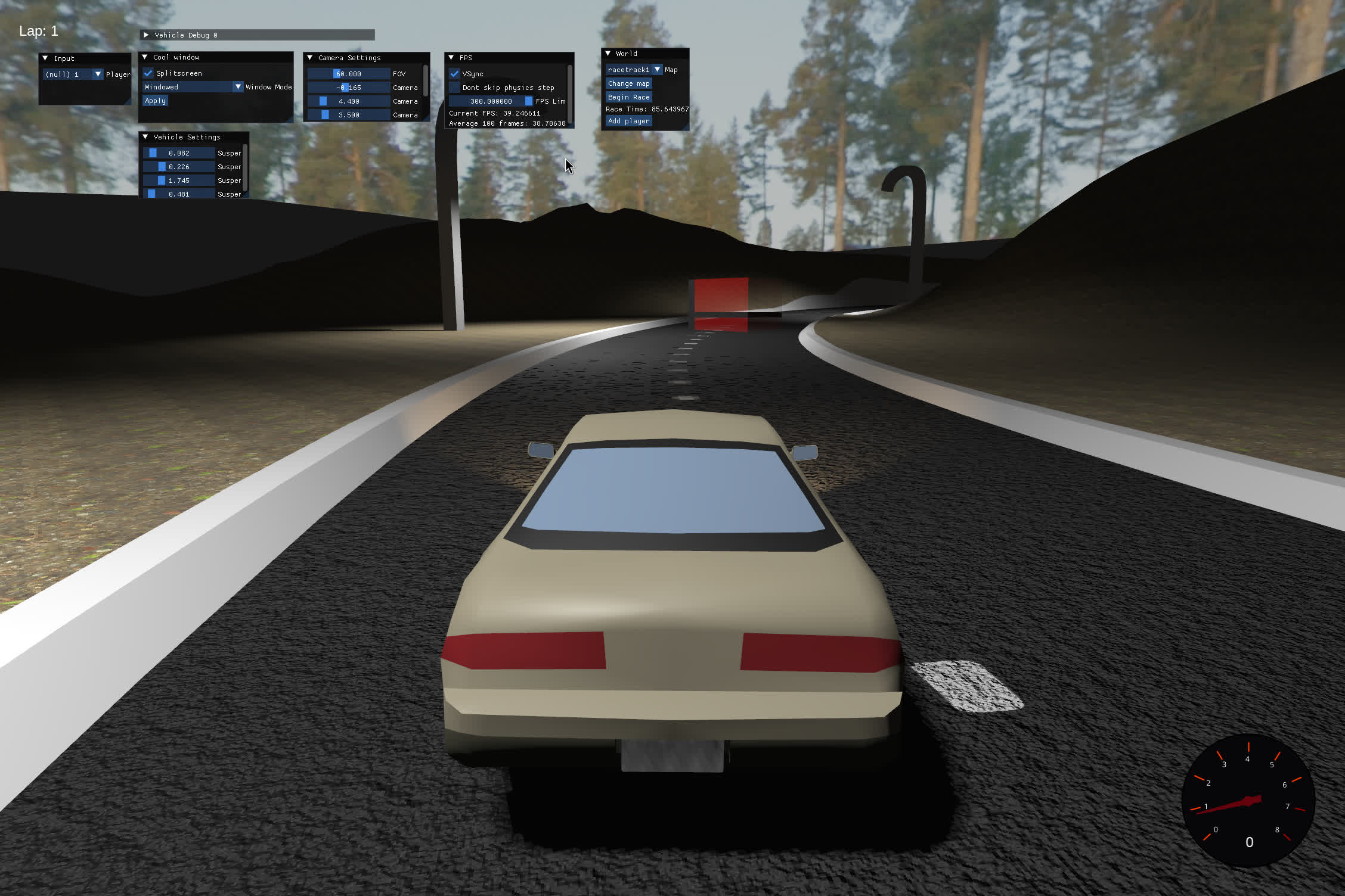 Screenshot of car game